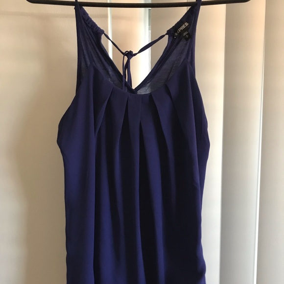 Express Tops - Express blue tie neck top